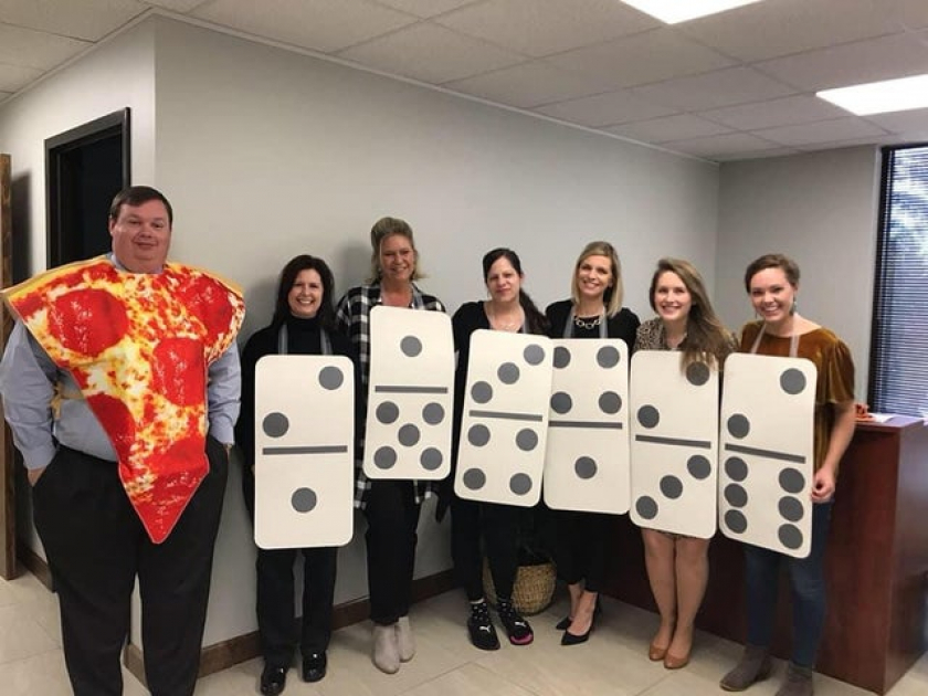 My team said we were dressing as Dominoes…