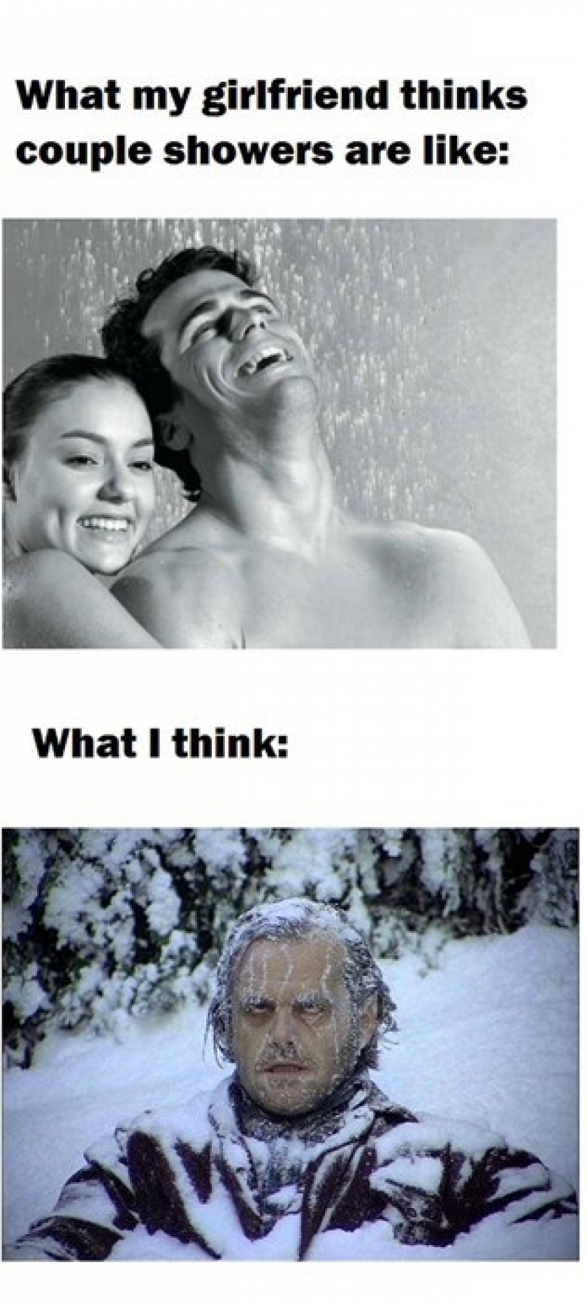                          Showering with your girlfriend                      