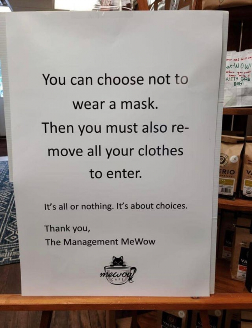 All or Nothing! A sign from a local business