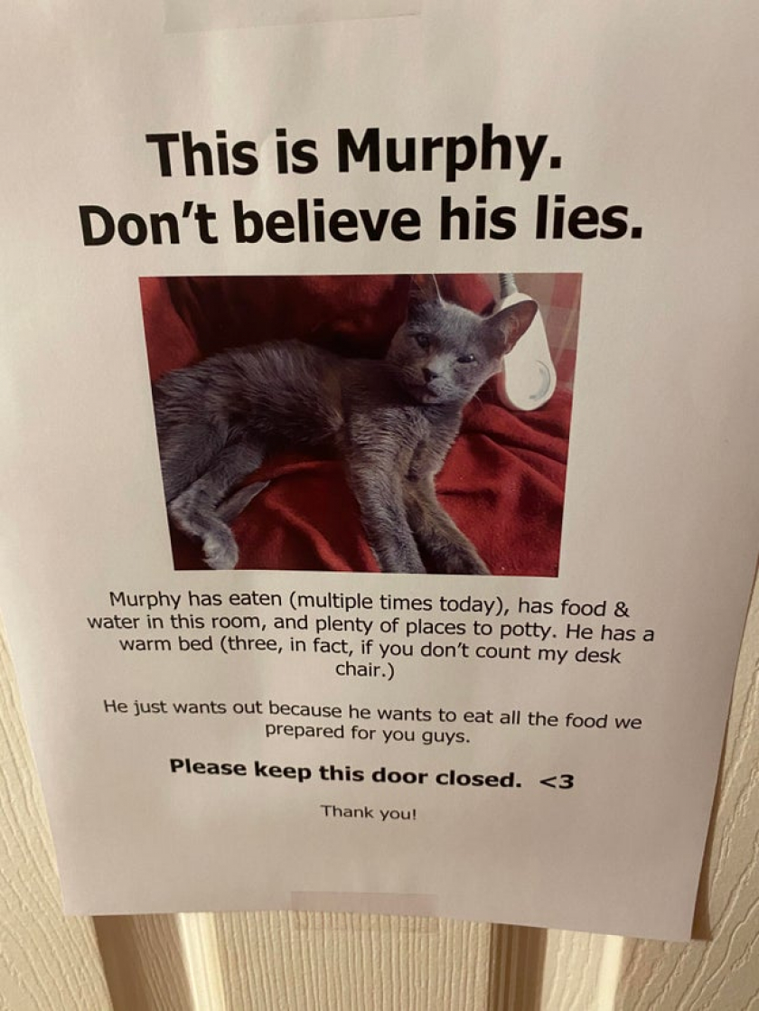 My wife posted this sign (on her office door) during our Holiday Party.