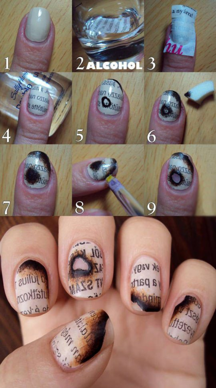 Burnt Newspaper Nails