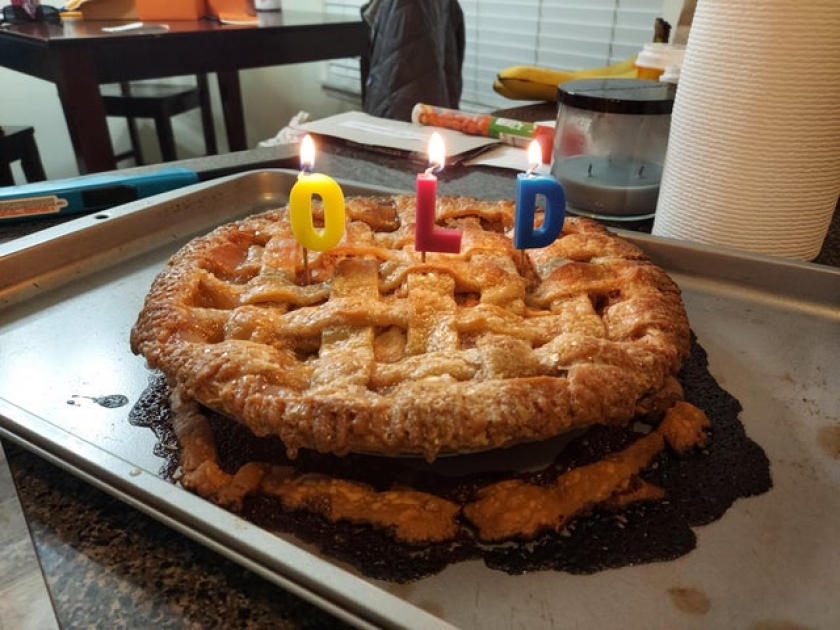 It was my dads birthday today but we didn't have the right numbers so we got creative