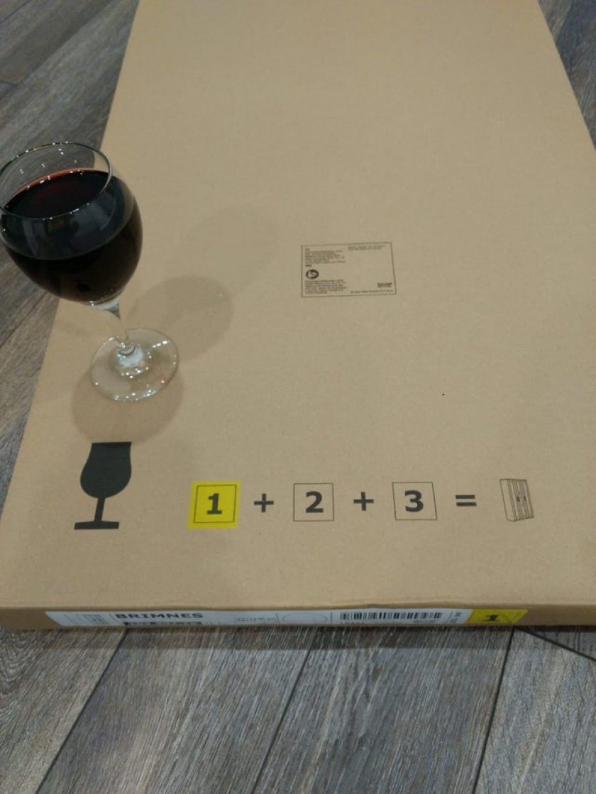 They recommended you have three glasses of wine and it assembles itself. Working on the first glass now