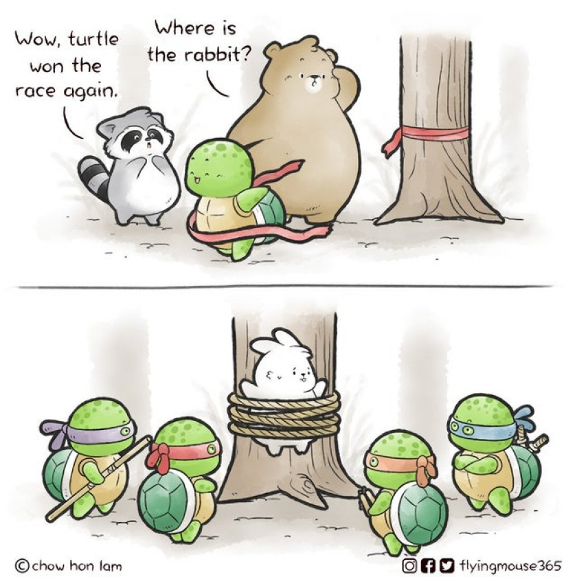 Another race of turtle and rabbit.