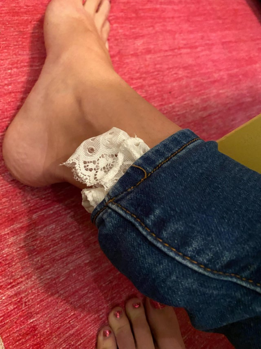 My friend went to work with a pair of underwear hanging out of her pants all day.