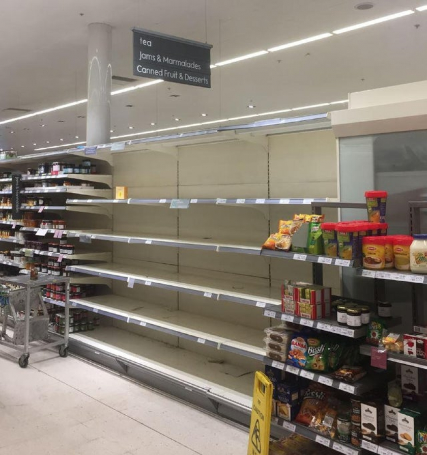Different societies prioritize different things. The tea aisle in a London supermarket.