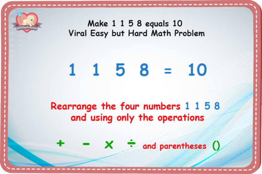 Make 1 1 5 8 equals 10