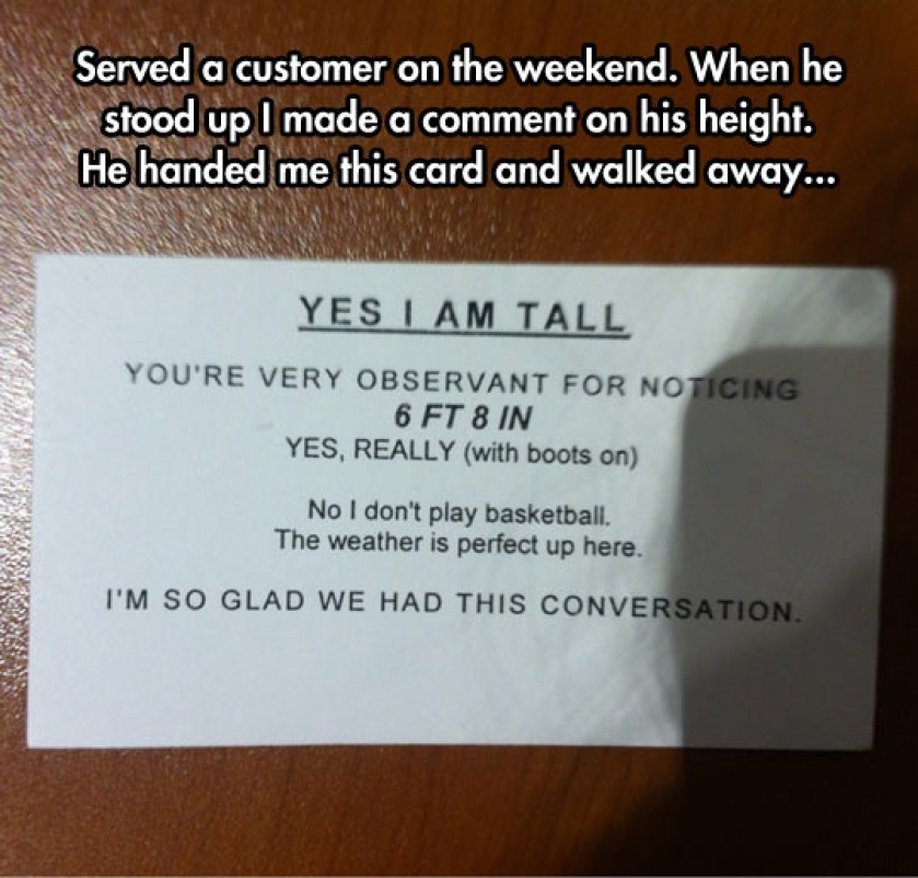That’s Right, I Am Tall