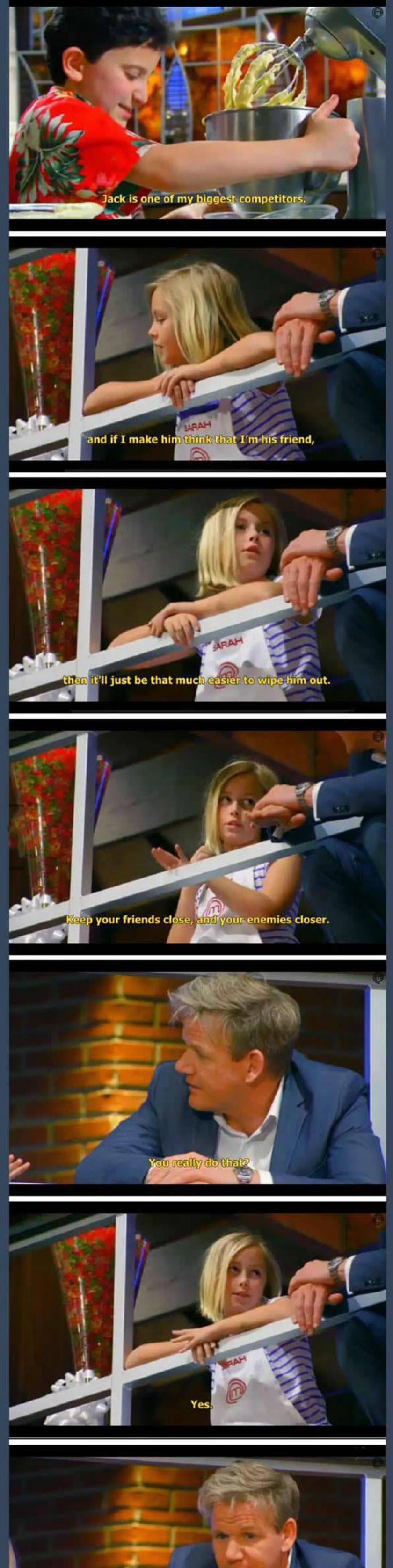 A 9 Years Old Girl On Master Chef, The Last Picture Is A Face Of Fear