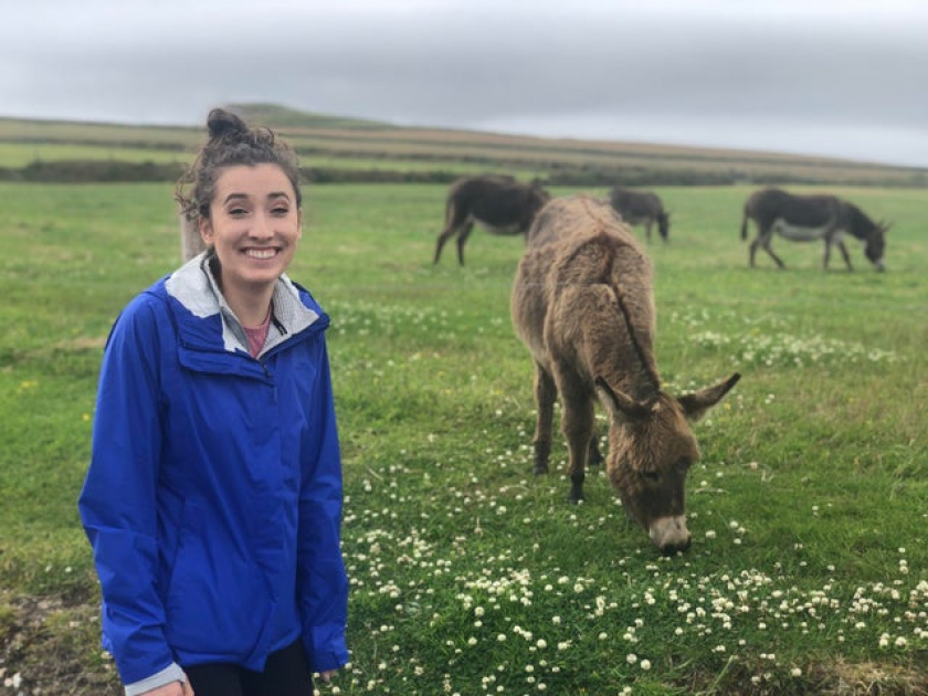 My wife (left) on our honeymoon the first time she had seen an ass.