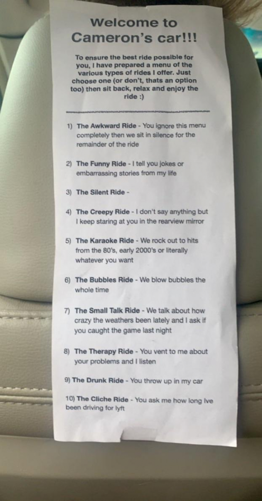 Welcome to Cameron’s car