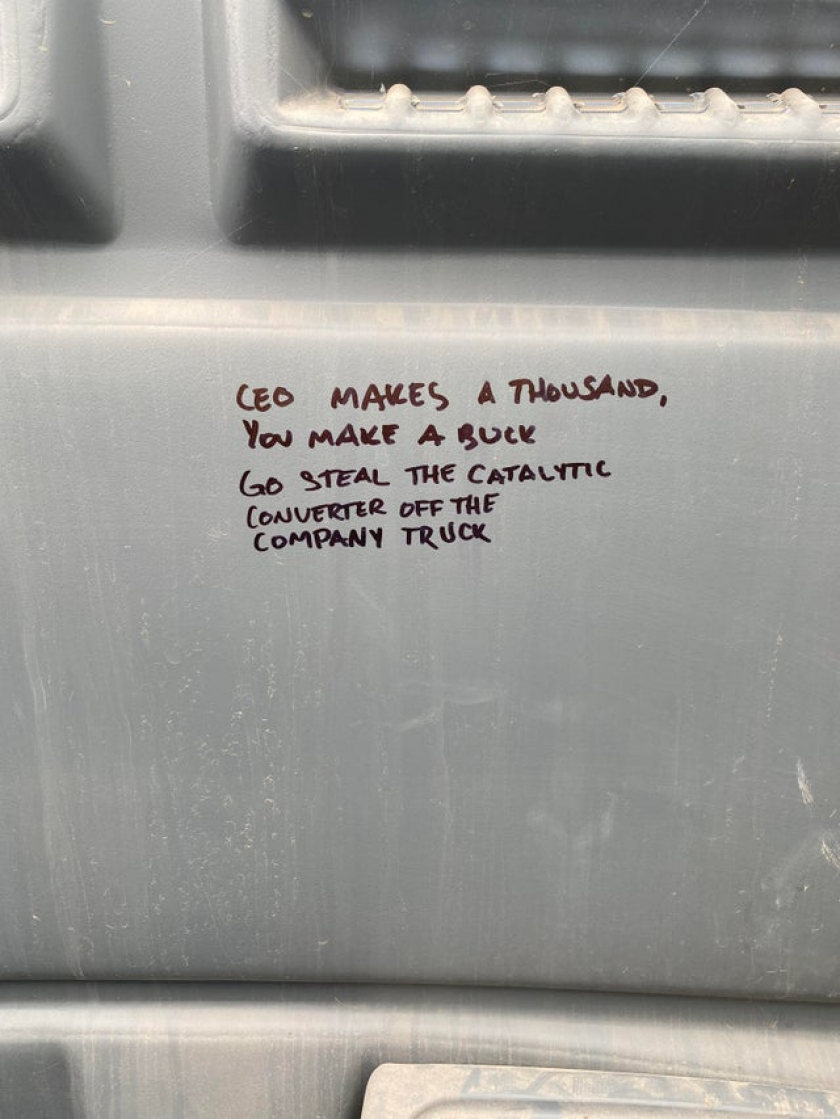 Found in a portable toilet on a jobsite I delivered to