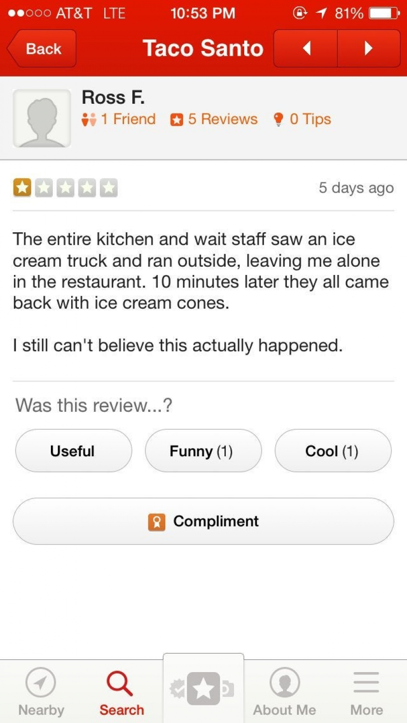 I think this is the internet's greatest review