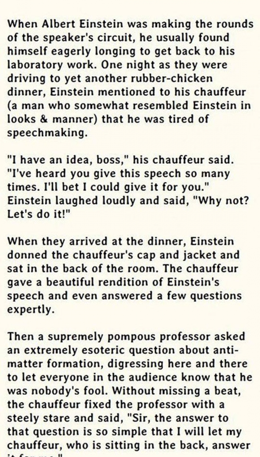 Einstein’s Clever Chauffeur
