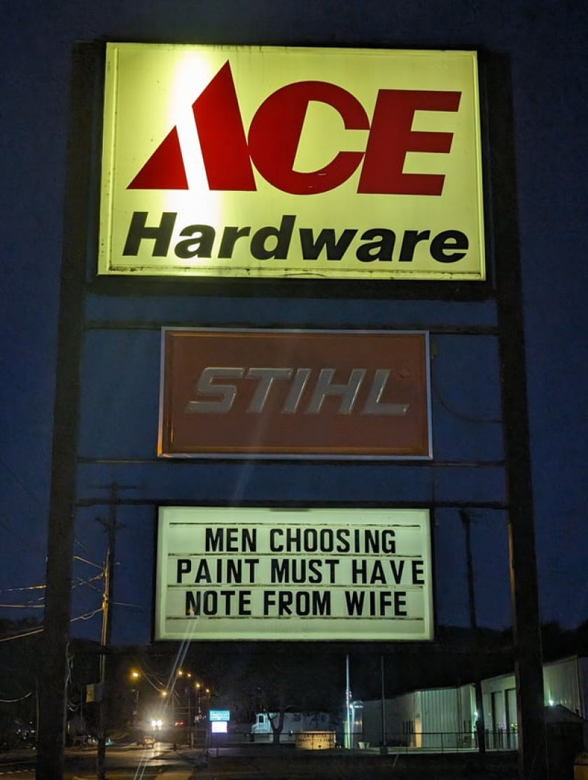 New policy at the local hardware store