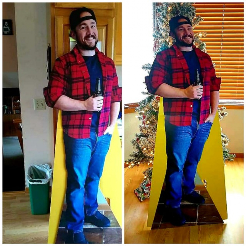Due to the pandemic, I decided to send my mom a cutout so I could still be home for the holidays!