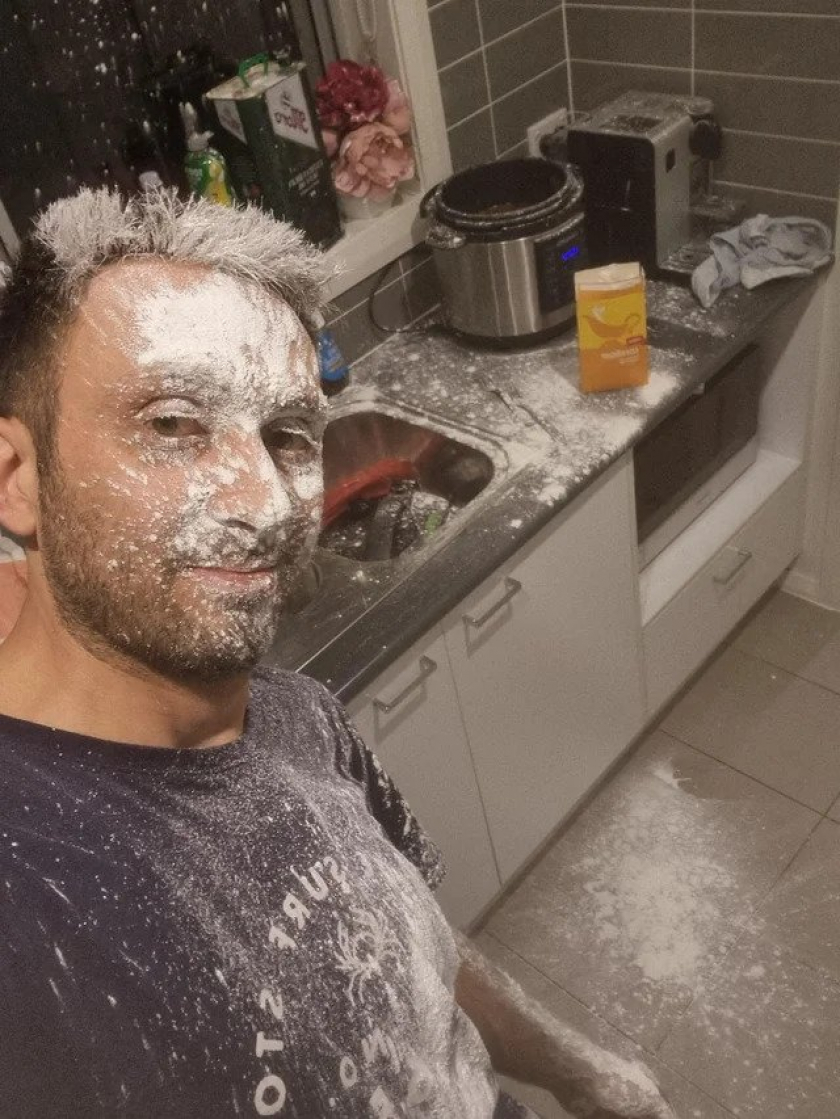 Note to self: Don't open up cornflour bag like a bag of chips.