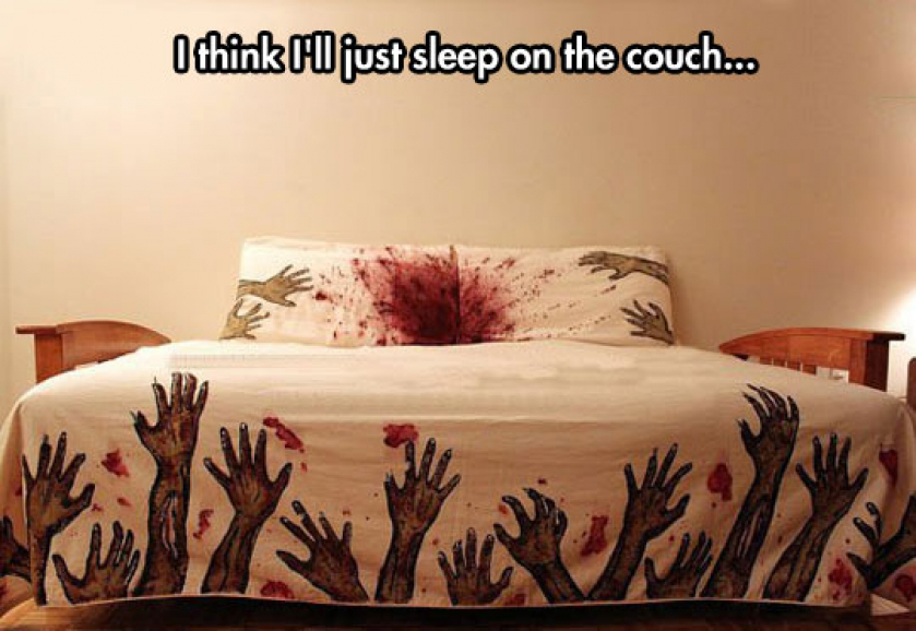 Bed Attacked By Zombies
