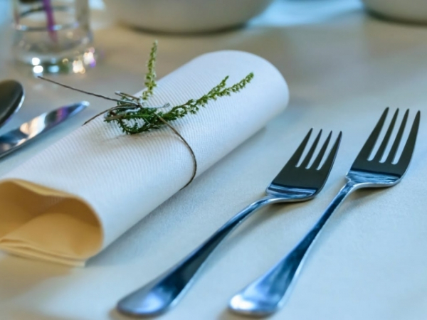 Where do you place your napkin when you're out to eat?
