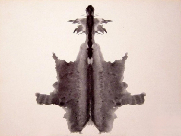 Which word comes to mind when you view this inkblot?