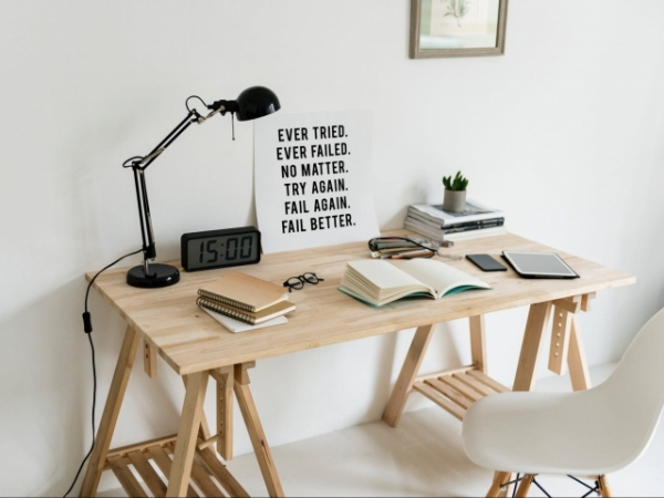 Let's start with an easy question. Is your desk in a cubicle, an office, or a bedroom?
