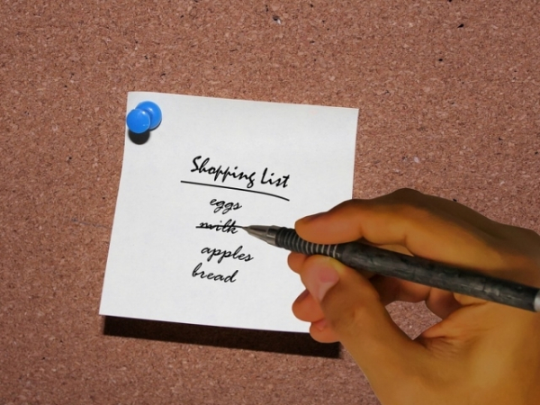 What do you always do before going grocery shopping?