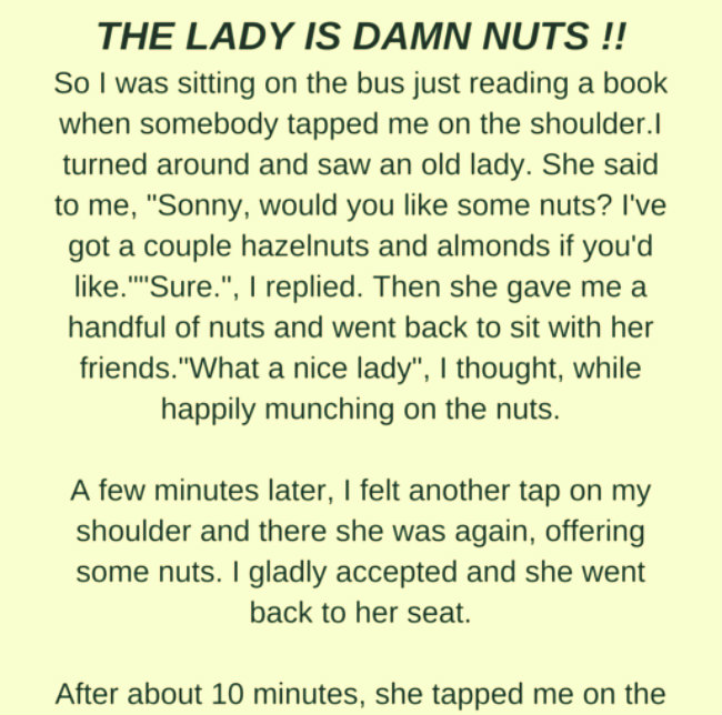 THE LADY IS DAMN NUTS !!