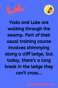 Yoda and Luke are walking through the swamp