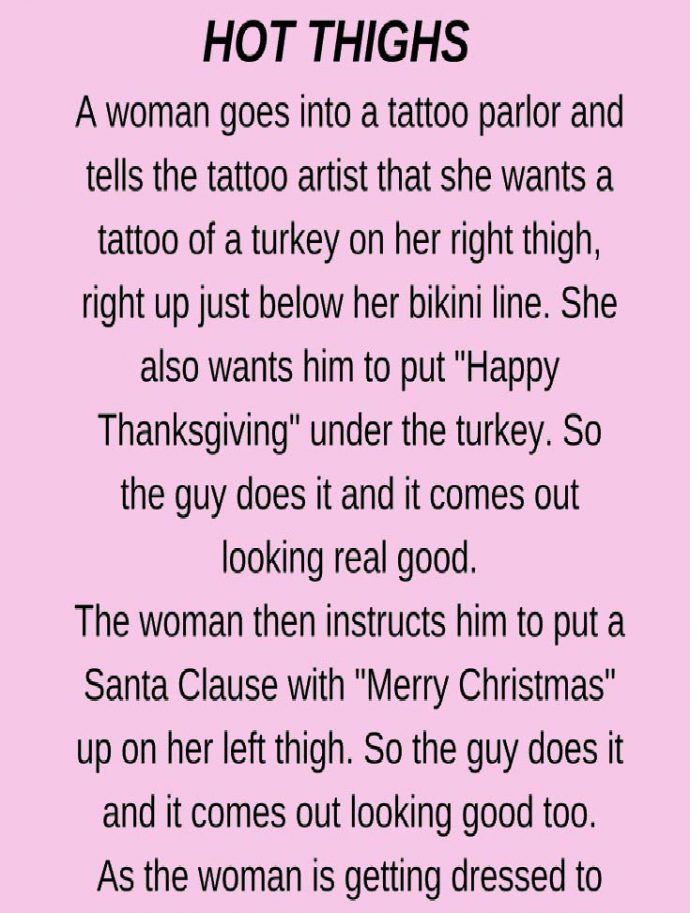 Thanksgiving and Christmas tattoos …