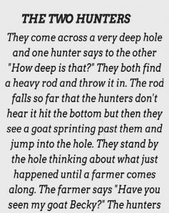 Two hunters and a hole