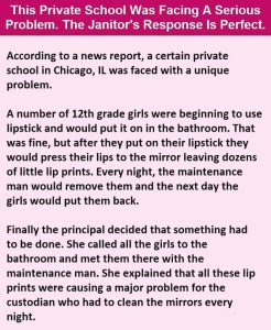 A lipstick problem in high school....