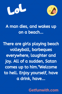 A man dies, and wakes up on a beach...