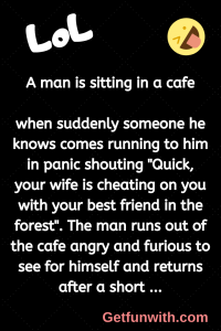 A man is sitting in a cafe