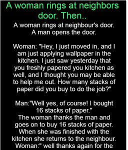 A woman rings at neighbors door