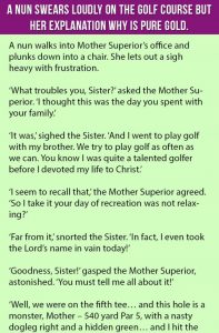 Nun Swears Loudly on The Golf Course. But Her Explanation is Pure Gold