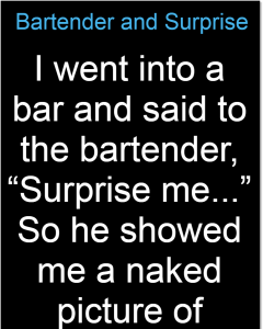 Bartender and Surprise